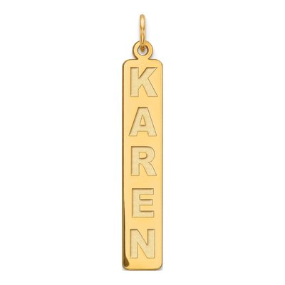 14K Yellow Gold Large Bar Charm