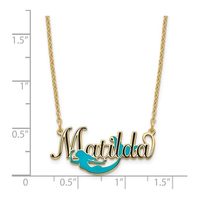 Gold-Plated Sterling Silver Personalized Mermaid Name Necklace – view 3