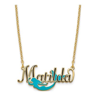 Gold-Plated Sterling Silver Personalized Mermaid Name Necklace