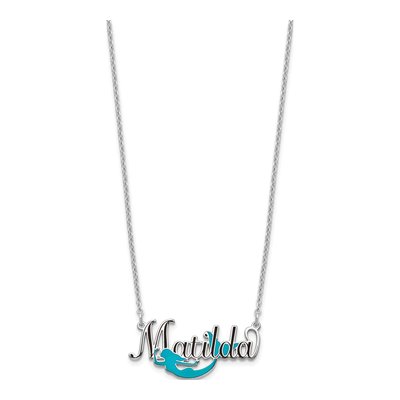 Sterling Silver Personalized Mermaid Name Necklace – view 2