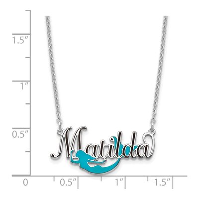 Sterling Silver Personalized Mermaid Name Necklace – view 3