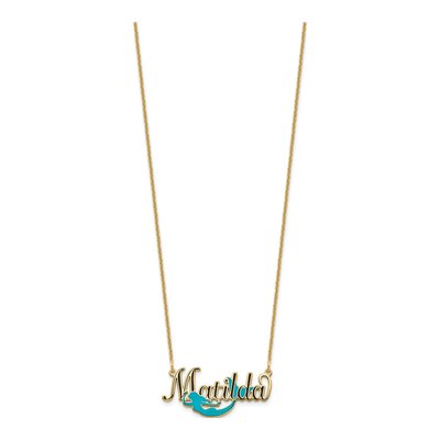 14K Yellow Gold Personalized Mermaid Name Necklace – view 2
