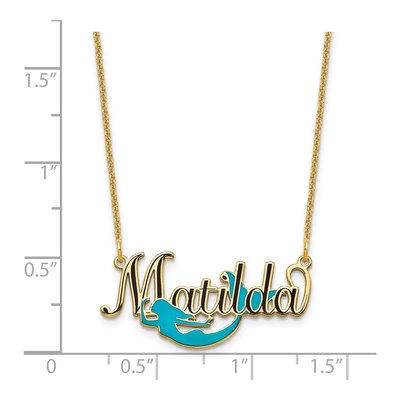 14K Yellow Gold Personalized Mermaid Name Necklace – view 3