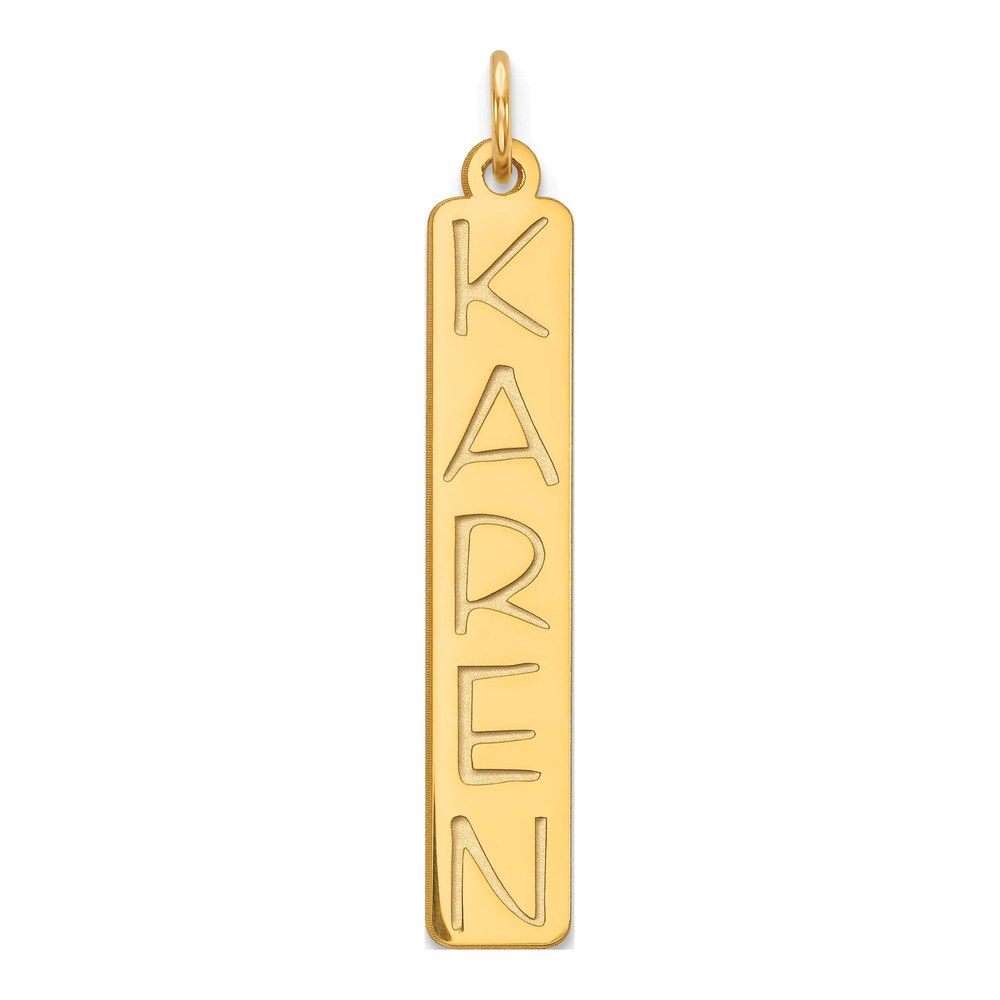 Sterling Silver/gold-Plated Large Garfield Font Bar Charm Pendant