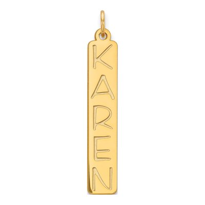 14K Yellow Gold Large Bar Charm