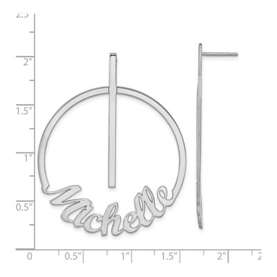 Sterling Silver Personalized Name Circle Dangle Earrings – view 4