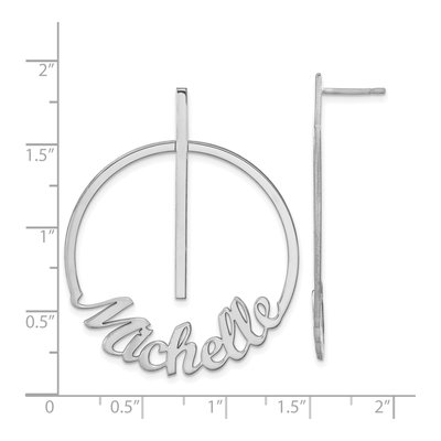 Sterling Silver Personalized Name Circle Dangle Earrings – view 2