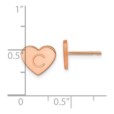 Rose Gold-Plated Sterling Silver Personalized Heart Stud Earrings – view 2