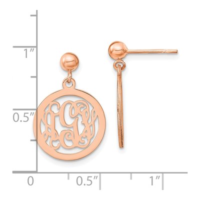 Rose Gold-Plated Sterling Silver Personalized Monogram Dangle Earrings – view 2