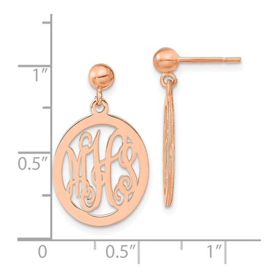 Rose Gold-Plated Sterling Silver Personalized Monogram Dangle Earrings – view 2