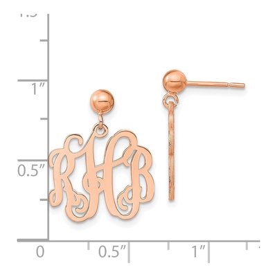 Rose Gold-Plated Sterling Silver Personalized Monogram Dangle Earrings – view 2