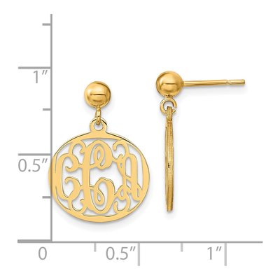 Gold-Plated Sterling Silver Personalized Monogram Dangle Earrings – view 4