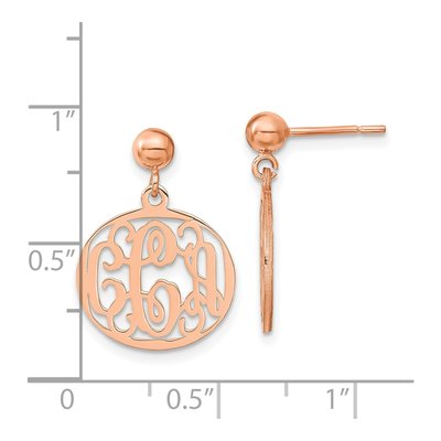Rose Gold-Plated Sterling Silver Personalized Monogram Dangle Earrings – view 2