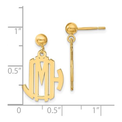 Gold-Plated Sterling Silver Personalized Monogram Dangle Earrings – view 4
