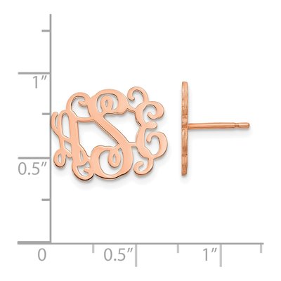 Rose Gold-Plated Sterling Silver Personalized Monogram Stud Earrings – view 2