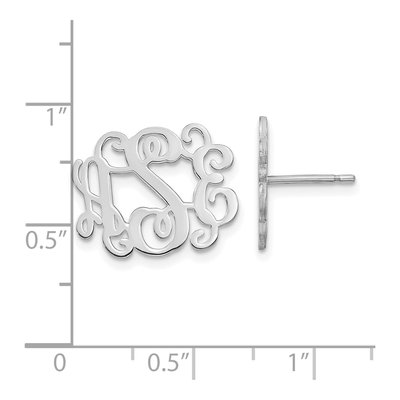 Sterling Silver Monogram Stud Earrings – view 2