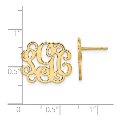 Gold-Plated Sterling Silver Personalized Monogram Stud Earrings – view 4