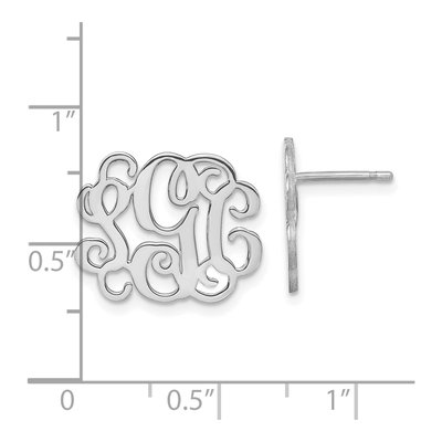 Sterling Silver Monogram Stud Earrings – view 2