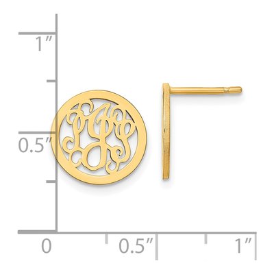 Gold-Plated Sterling Silver Personalized Monogram Stud Earrings – view 4