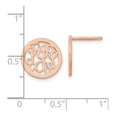 Rose Gold-Plated Sterling Silver Personalized Monogram Stud Earrings – view 2