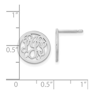 Sterling Silver Small Monogram Circle Stud Earrings – view 4