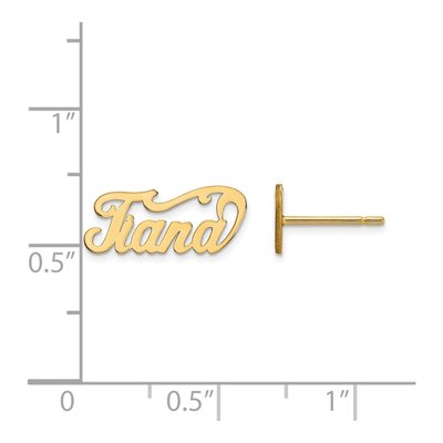 Gold-Plated Sterling Silver Personalized Name Plate Stud Earrings – view 2