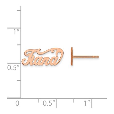 Rose Gold-Plated Sterling Silver Personalized Name Plate Stud Earrings – view 2