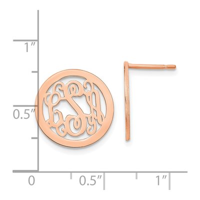 Rose Gold-Plated Sterling Silver Personalized Monogram Stud Earrings – view 2