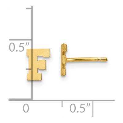 Gold-Plated Sterling Silver Letter F Stud Earrings – view 4