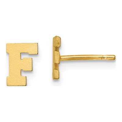 Gold-Plated Sterling Silver Letter F Stud Earrings
