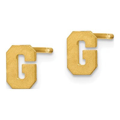 Gold-Plated Sterling Silver Letter G Stud Earrings – view 2
