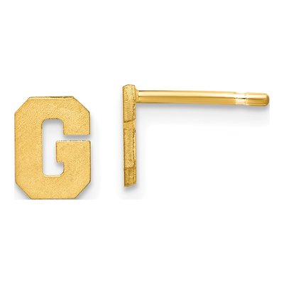 Gold-Plated Sterling Silver Letter G Stud Earrings