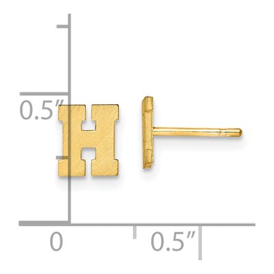 Gold-Plated Sterling Silver Letter H Stud Earrings – view 4