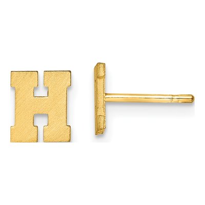 Gold-Plated Sterling Silver Letter H Stud Earrings