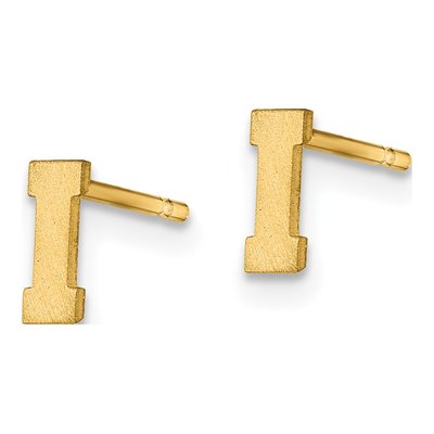 Gold-Plated Sterling Silver Initial I Stud Earrings – view 2