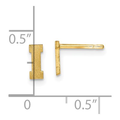 Gold-Plated Sterling Silver Initial I Stud Earrings – view 4
