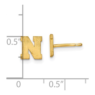 Gold-Plated Sterling Silver Letter N Stud Earrings – view 4