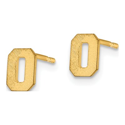 Gold-Plated Sterling Silver Letter O Stud Earrings – view 2