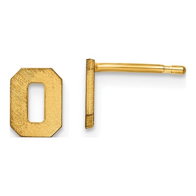 Gold-Plated Sterling Silver Letter O Stud Earrings