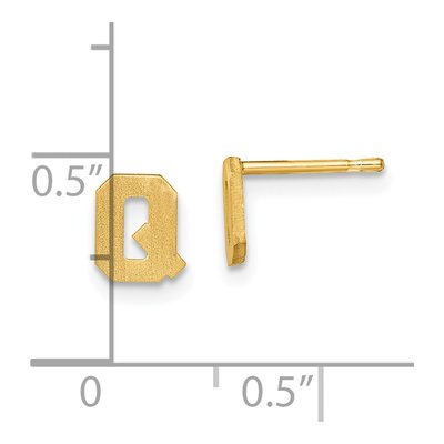 Gold-Plated Sterling Silver Letter Q Stud Earrings – view 4