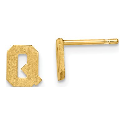 Gold-Plated Sterling Silver Letter Q Stud Earrings