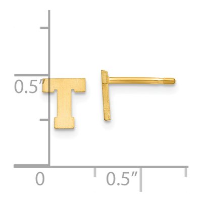 Gold-Plated Sterling Silver Letter T Stud Earrings – view 6