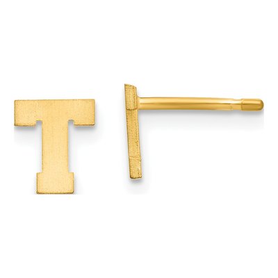 Gold-Plated Sterling Silver Letter T Stud Earrings