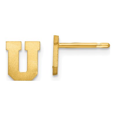 Gold-Plated Sterling Silver Letter U Stud Earrings