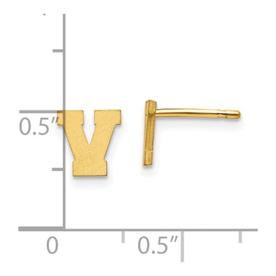 Gold-Plated Sterling Silver Letter V Stud Earrings – view 6