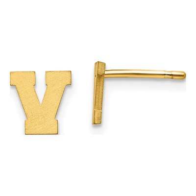 Gold-Plated Sterling Silver Letter V Stud Earrings