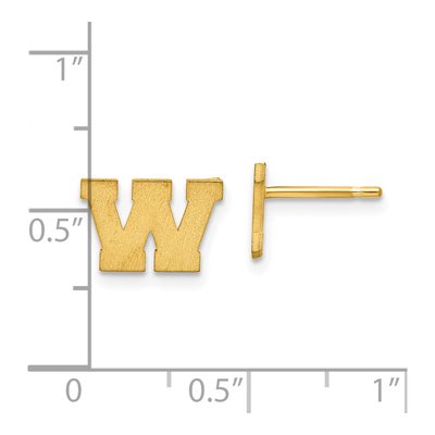 Gold-Plated Sterling Silver Letter W Stud Earrings – view 4