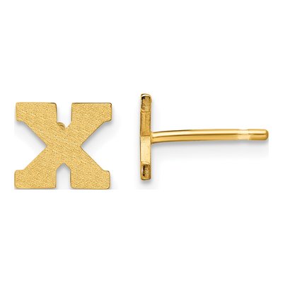 Gold-Plated Sterling Silver Letter X Stud Earrings