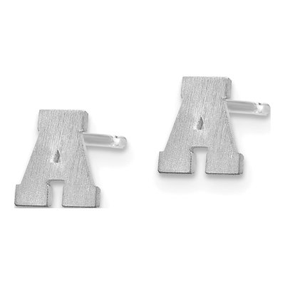 Sterling Silver Letter A Stud Earrings – view 3