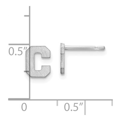 Sterling Silver Letter C Stud Earrings – view 6
